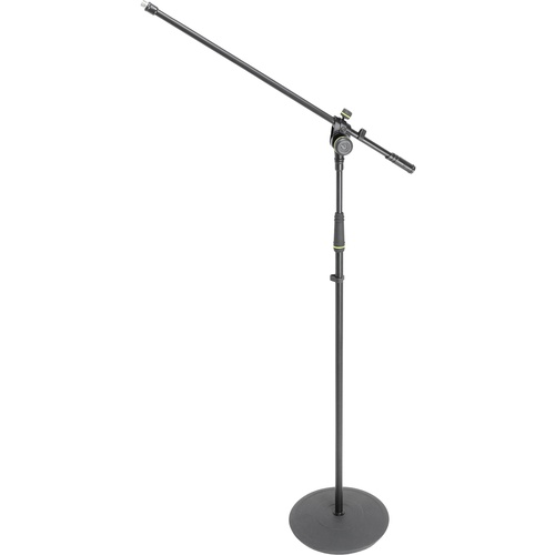 Gravity Microphone Stand with Round Base and 2-Point Adjustment Boom