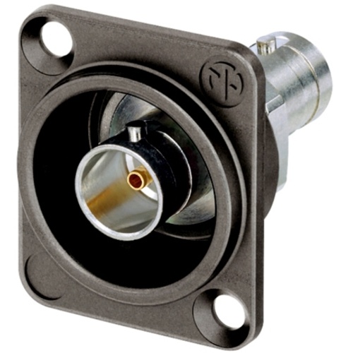 Neutrik NBB75DFGX Grounded UHD BNC Feedthrough Receptacle in D-Shape Housing