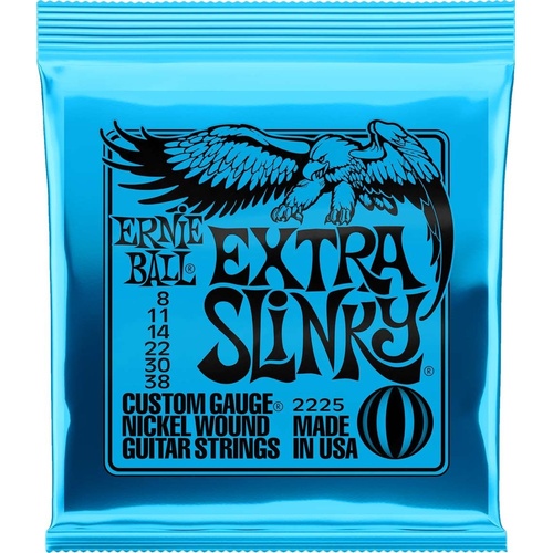 Ernie Ball 2225 Extra Slinky Nickel Wound Electric Guitar Strings .008-.038