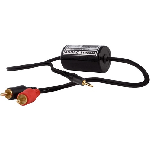 Audac TR2060 Stereo Groundloop Isolator RCA Male - 3.5mm Jack
