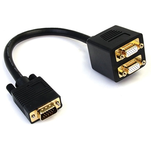 StarTech Male VGA to Dual Female VGA Video Splitter Cable (30.4cm, Black)