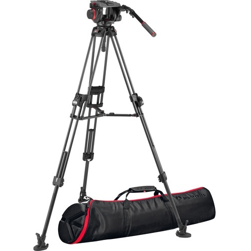 Manfrotto 509HD Tripod System With Carbon Fiber 645 Twin FAST Legs, 2-in-1 Spreader & Carry Bag