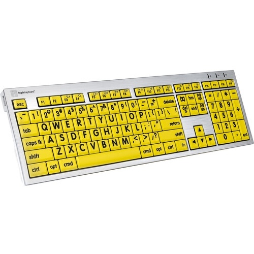 LogicKeyboard Large Print ALBA Mac Pro American English Keyboard (Black on Yellow)