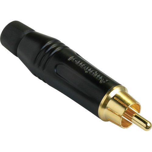 Amphenol AC Series RCA Male Cable Connector with Diecast Shell (Black)