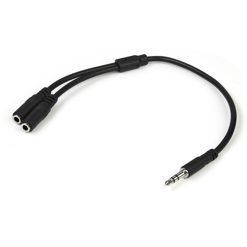 StarTech 3.5mm TRS Male to Dual 3.5mm TRS Female Stereo Splitter Cable (Black)