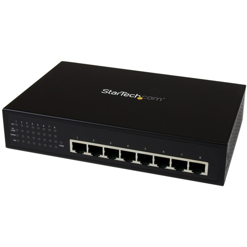 StarTech 8 Port Industrial Gigabit PoE+ Switch