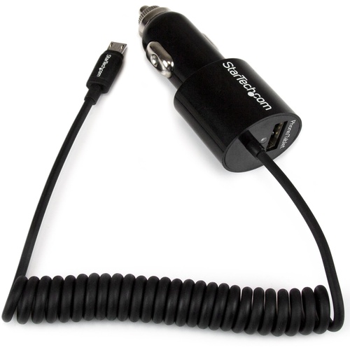 StarTech Dual Port Car Charger-MicroUSB (Black)
