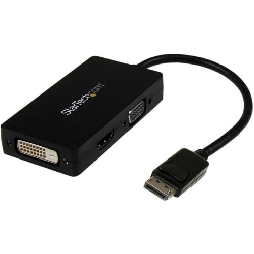 StarTech 3-in-1 DisplayPort to VGA/DVI/HDMI Travel Converter (Black)
