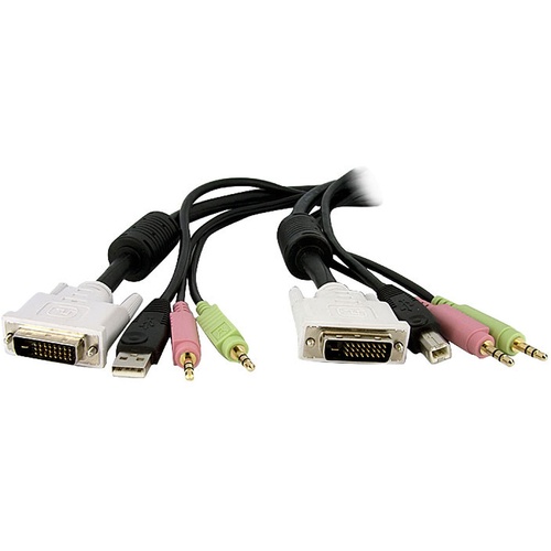 StarTech 4-in-1 USB DVI KVM Switch Cable w/ Audio (2.1m)