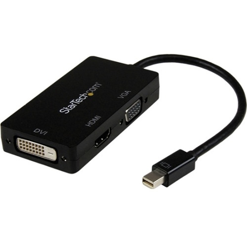 StarTech 3-in-1 Mini DisplayPort to VGA/DVI/HDMI Travel Converter (Black)