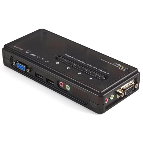 StarTech 4 Port USB KVM Switch w/ Audio & Cables