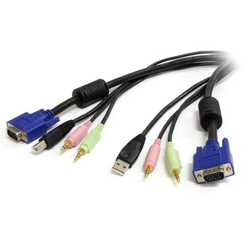 StarTech 4-in-1 USB VGA KVM Cable w/ Audio (3m)
