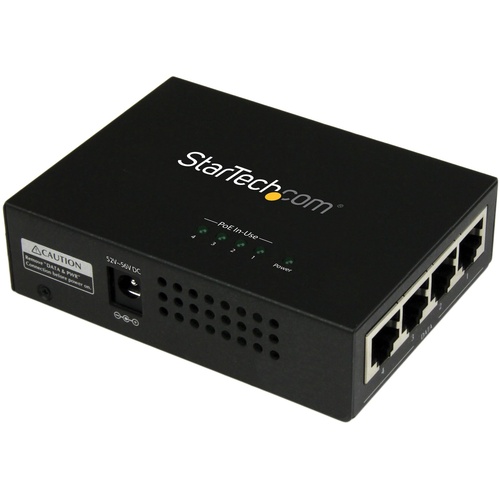 StarTech 4 Port Gigabit Midspan - PoE+ Injector