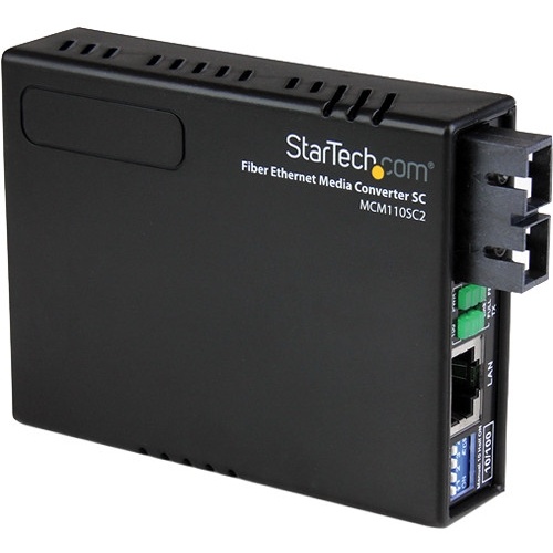 StarTech 10/100 Multi-Mode Fiber to Ethernet Media Converter (Black)
