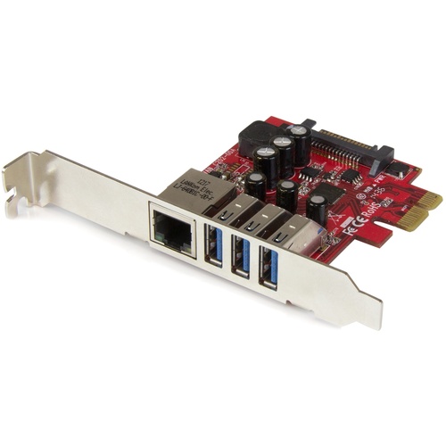 StarTech 3Pt PCIe USB 3.0 Card + Gigabit Ethernet
