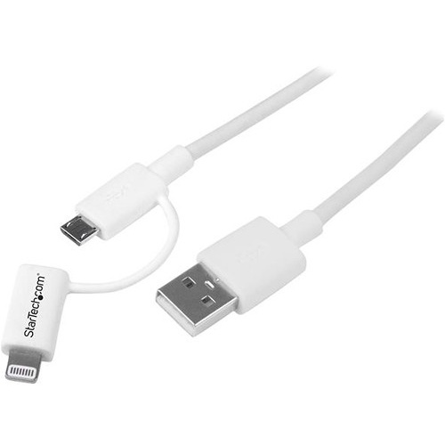 StarTech Lightning & Micro-USaB to USB Charge & Sync Cable (0.9m, White)