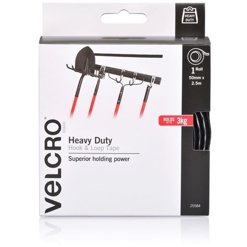 VELCRO Heavy Duty Hook & Loop Roll/Tape (50mm x 2.5m)