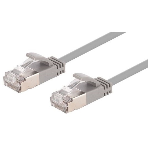 DYNAMIX Cat6A S/FTP Slimline Shielded 10G Patch Lead (Grey, 0.25m)