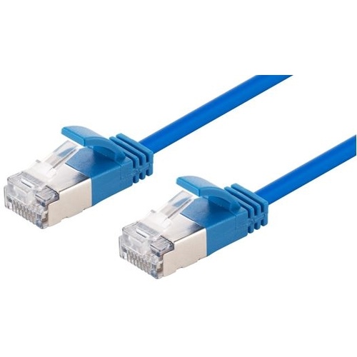 DYNAMIX Cat6A S/FTP Slimline Shielded 10G Patch Lead (Blue, 0.75m)