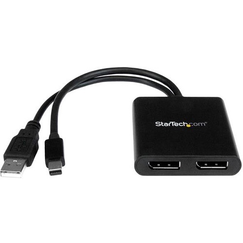 StarTech Mini DisplayPort Male to Dual DisplayPort Female MST Hub (USB Powered)