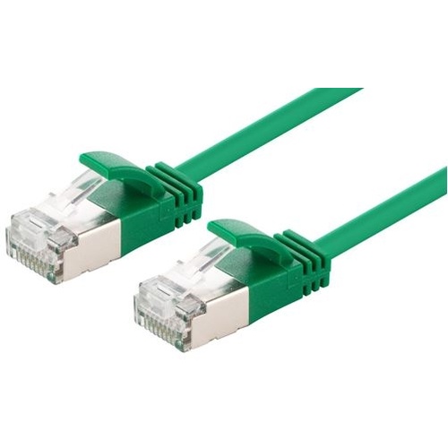 DYNAMIX Cat6A S/FTP Slimline Shielded 10G Patch Lead (Green, 0.25m)