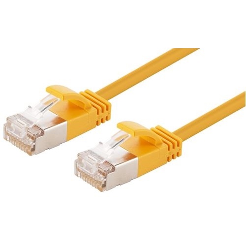 DYNAMIX Cat6A S/FTP Slimline Shielded 10G Patch Lead (Yellow, 1.25m)