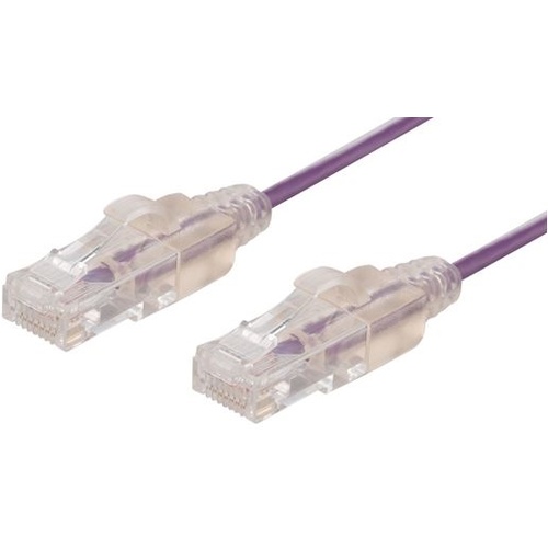 DYNAMIX Cat6A 10G Slimline Component Level UTP Patch Lead (Purple, 0.25m)
