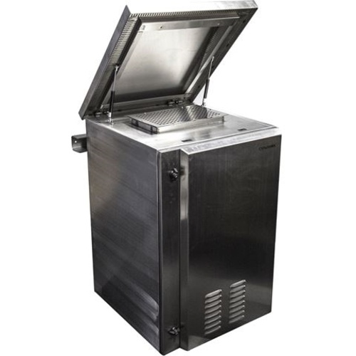 DYNAMIX 18RU Stainless Vented Outdoor Wall Mount Cabinet (610 x 625 x 515mm, Silver)