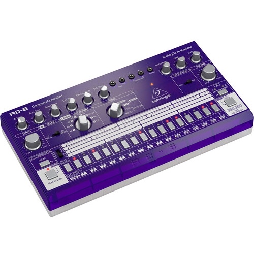 Behringer Rhythm Designer RD-6 Analog Drum Machine with 64-Step Sequencer (Purple Translucent)
