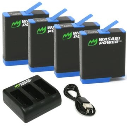 Wasabi GoPro Hero 8 Battery (4-Pack) and Triple Charger