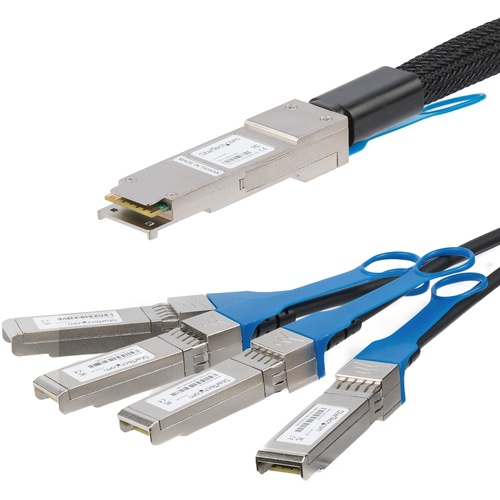 StarTech QSFP+ MSA Uncoded Compatible Breakout Cable QSFP+ to 4 SFP+ (1m)
