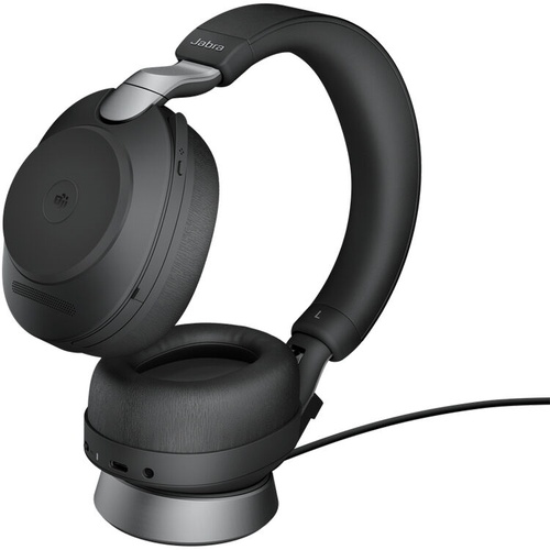 Jabra Evolve2 85 Noise-Canceling Wireless Over-Ear Headset with Stand (Microsoft T, USB Type-C)