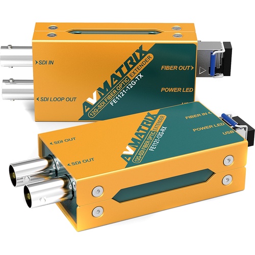 AV Matrix 12G-SDI Fibre Optic Extender Transmitter/Receiver Set