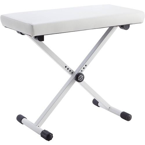 K&M 14077 Keyboard Bench (Imitation Leather, Pure White)