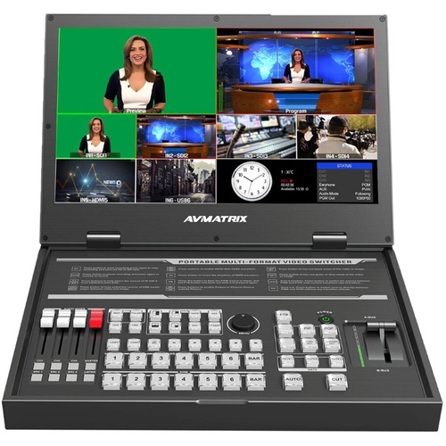 AV Matrix PVS0615U Portable 6-Channel Switcher with USB Streaming & 15.6" Display