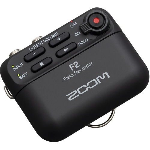 Zoom F2 Ultracompact Portable Field Recorder with Lavalier Microphone (Black)