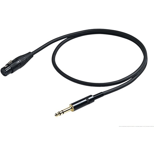 Proel XLR to TRS Spiral Shield Mic Lead Cable (Black, 2m)