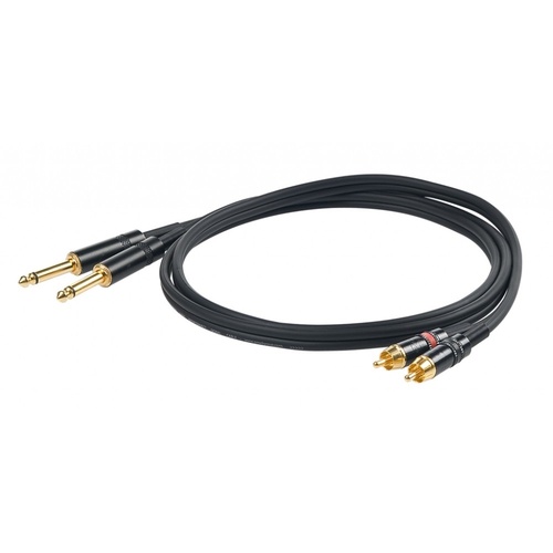 Proel Challenge Stereo Pair 2 x RCA to 2 x TS (5m)