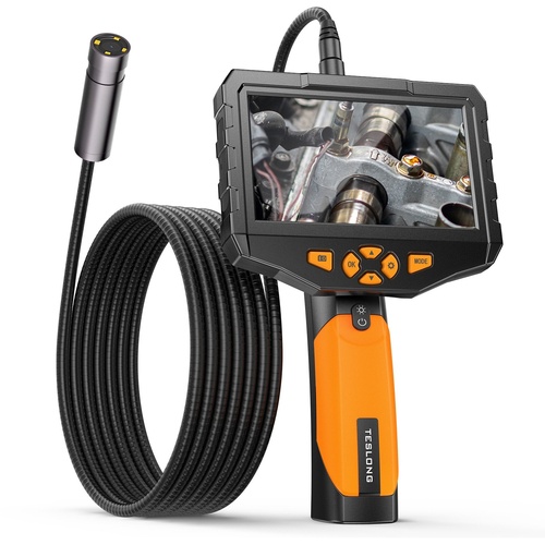 Teslong NTS300 Single Lens Endoscope with 5" HD Screen (7.6mm Diameter, 1m Probe)