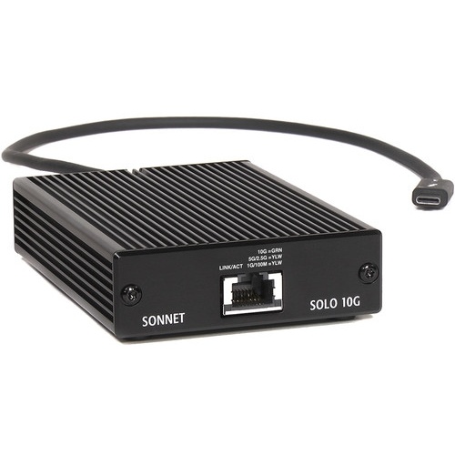 Sonnet Solo 10G Thunderbolt 3 to 10 Gigabit Ethernet Fanless Adapter with NBASE-T Support