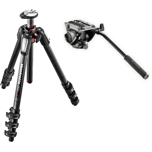 Manfrotto MVH500AH Flat Base Fluid Head w/ MT055CXPRO4 CF Legs