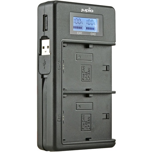 Jupio USB Dedicated Duo Charger with LCD for Canon LP-E6/LP-E6N Batteries