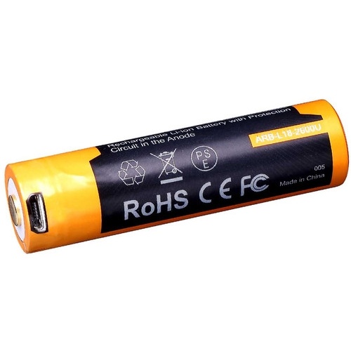 Fenix 18650 Lithium-Ion Battery with Micro-USB Charging Port