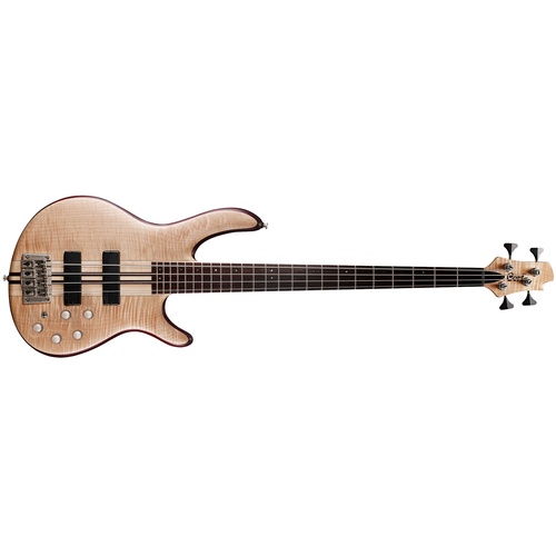 Cort A4 Plus FMMH Bass Guitar with Guitar Bag (Open Pore Natural)