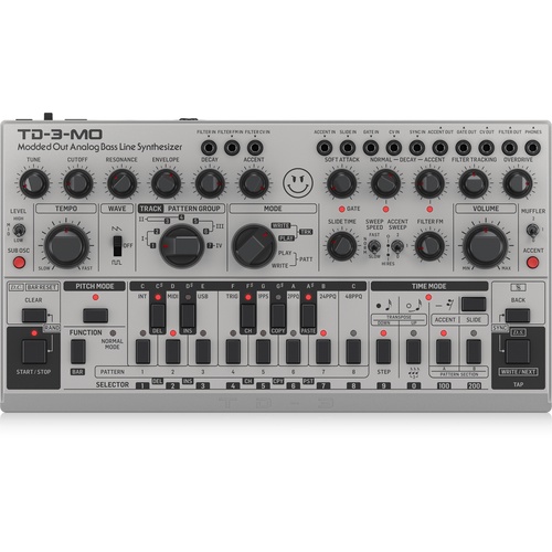 Behringer TD-3-MO-SR Modded Out Analog Bass Line Synthesizer (Silver)