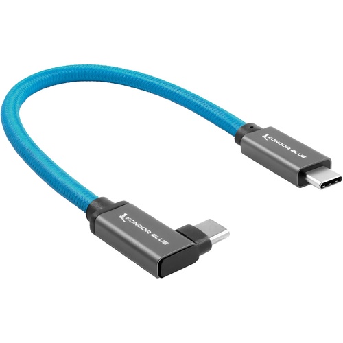 Kondor Blue USB C to USB C High Speed Cable for SSD Recording (Right Angle, 30cm)