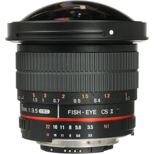 Samyang 8mm f/3.5 HD Fisheye Lens with Removable Hood (Nikon F)