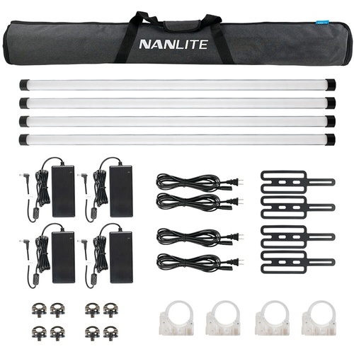 Nanlite PavoTube II 30X RGBWW LED Tube with Battery & App Control - 4 Light Kit (120cm)
