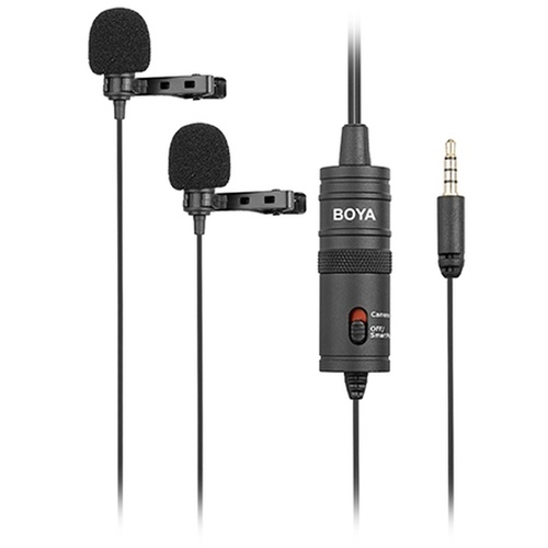 Boya BY-M1DM Dual Mic Lavalier Microphone for Cameras & Smartphones
