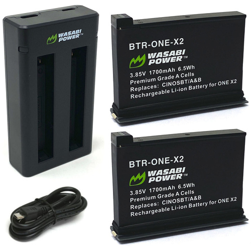 Wasabi Insta360 One X2 Battery (2-Pack) and Dual Charger